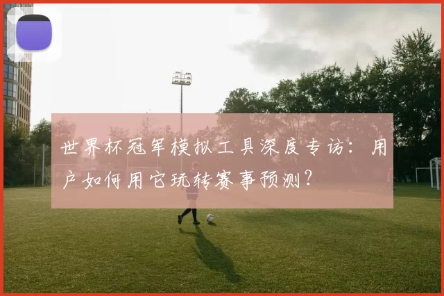 世界杯冠军模拟工具深度专访:用户如何用它玩转赛事预测?